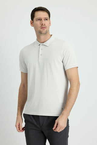 Taş Polo Yaka Regular Fit Nakışlı Pamuk Tişört