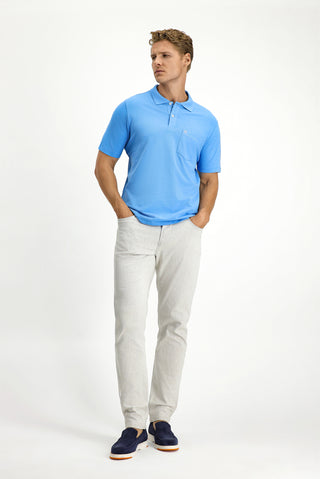  Koyu Mavi  Cepli Polo Yaka Regular Fit Nakışlı Pamuk Tişört