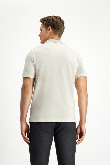  Taş Cepli Polo Yaka Regular Fit Nakışlı Pamuk Tişört