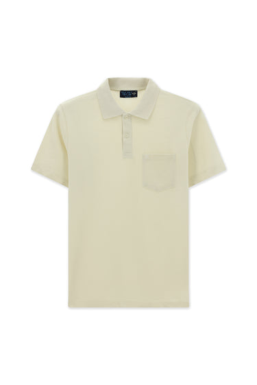 Taş Cepli Polo Yaka Regular Fit Nakışlı Pamuk Tişört