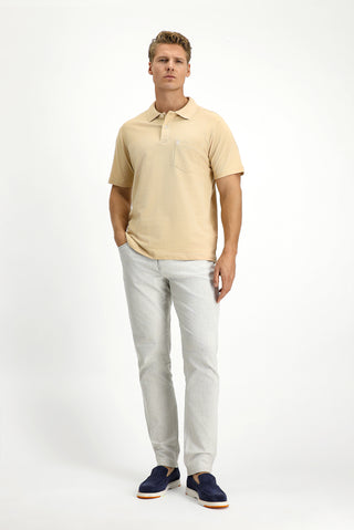  Orta Vizon Cepli Polo Yaka Regular Fit Nakışlı Pamuk Tişört