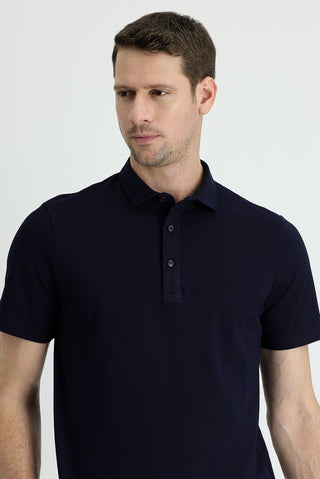  Siyah Lacivert Polo Yaka Regular Fit Pamuk Tişört