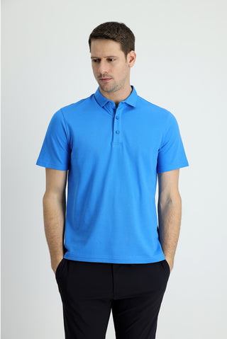  Mavi Polo Yaka Regular Fit Pamuk Tişört