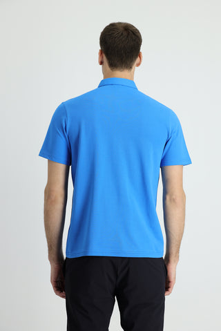  Mavi Polo Yaka Regular Fit Pamuk Tişört