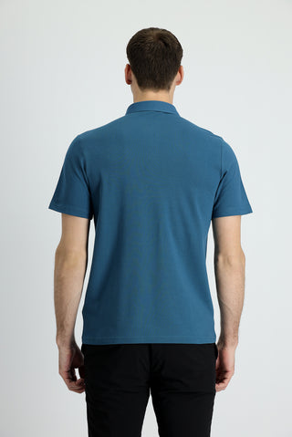  Koyu Petrol Polo Yaka Regular Fit Pamuk Tişört