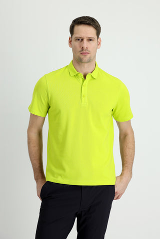  Fıstık Yeşili Polo Yaka Regular Fit Pamuk Tişört