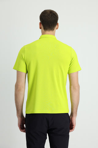  Fıstık Yeşili Polo Yaka Regular Fit Pamuk Tişört