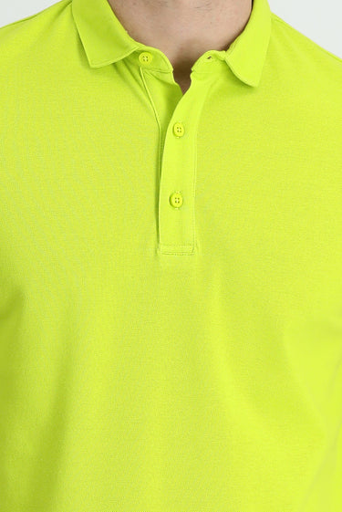 Fıstık Yeşili Polo Yaka Regular Fit Pamuk Tişört