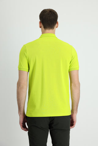  Fıstık Yeşili Polo Yaka Regular Fit Pamuk Tişört