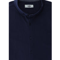 Orta Lacivert Büyük Beden Polo Yaka Pamuklu Gömlek Tişört