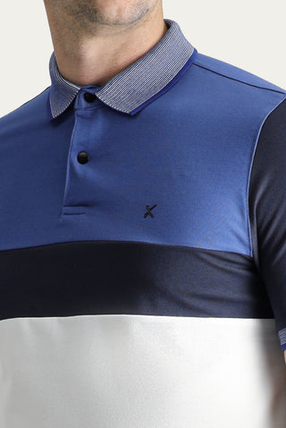  Koyu Havacı Polo Yaka Regular Fit Desenli Pamuklu Tişört