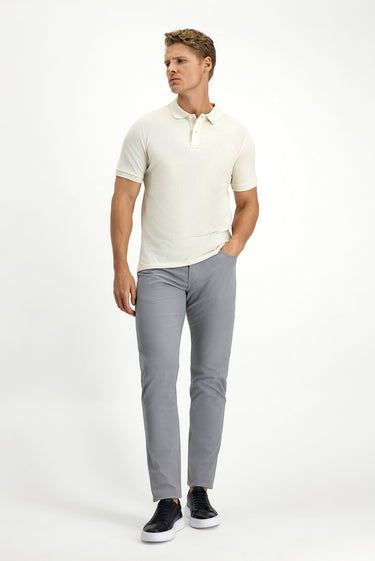  Taş Polo Yaka Slim Fit Dar Kesim Nakışlı Pamuk Tişört