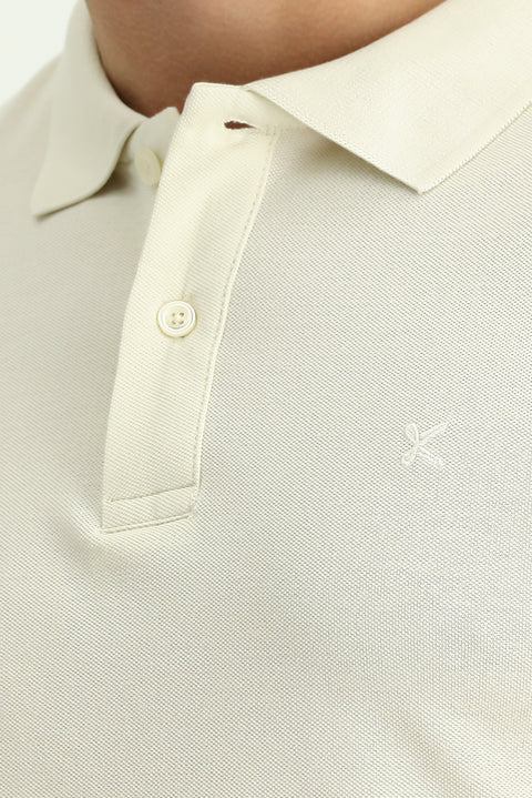 Taş Polo Yaka Slim Fit Nakışlı %100 Pamuk Tişört