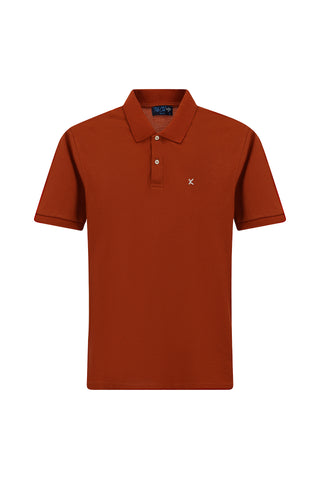  Kiremit Polo Yaka Slim Fit Nakışlı %100 Pamuk Tişört
