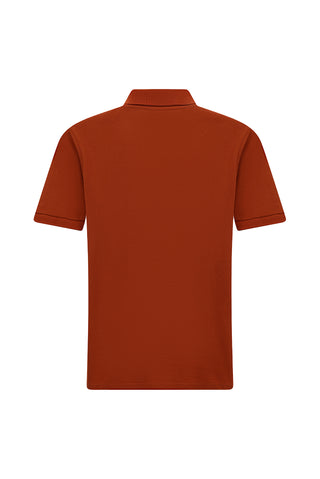  Kiremit Polo Yaka Slim Fit Nakışlı %100 Pamuk Tişört