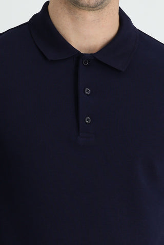  Siyah Lacivert Polo Yaka Slim Fit Dar Kesim Pamuk Tişört