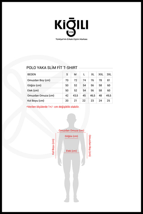 Mavi Polo Yaka Slim Fit Dar Kesim Tişört
