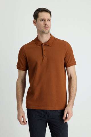  Tarçın  Polo Yaka Slim Fit Dar Kesim Pamuk Tişört