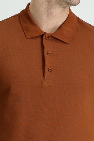  Tarçın  Polo Yaka Slim Fit Dar Kesim Pamuk Tişört