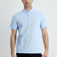 Uçuk Mavi Polo Yaka Slim Fit Dar Kesim Pamuk Tişört