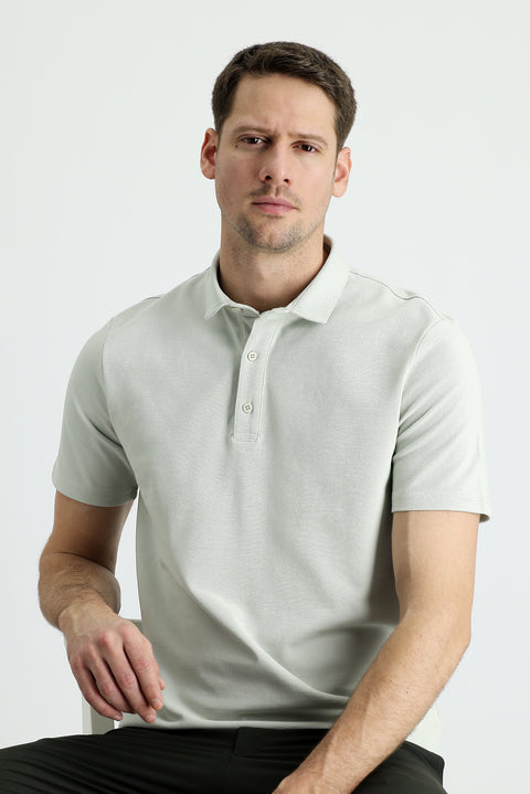 Taş Polo Yaka Slim Fit Dar Kesim Pamuk Tişört