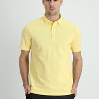 Açık Sarı Polo Yaka Slim Fit Dar Kesim Pamuk Tişört