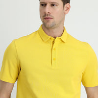 Koyu Sarı Polo Yaka Slim Fit Dar Kesim Pamuk Tişört