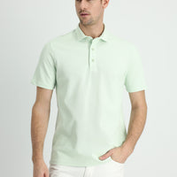 Su Yeşili Polo Yaka Slim Fit Dar Kesim Pamuk Tişört