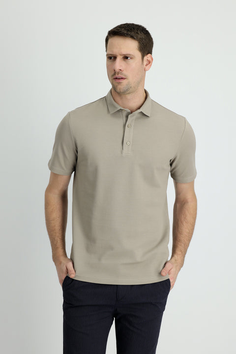 Orta Vizon Polo Yaka Slim Fit Dar Kesim Pamuk Tişört