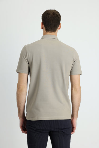 Orta Vizon Polo Yaka Slim Fit Dar Kesim Pamuk Tişört