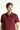 Koyu Bordo Slim Fit Dar Kesim Nakışlı Pamuk Polo Yaka Tişört