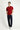 Koyu Kırmızı Slim Fit Dar Kesim Nakışlı Pamuk Polo Yaka Tişört