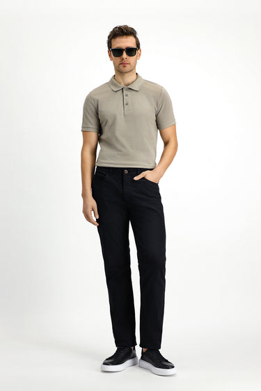 Orta Vizon Slim Fit Dar Kesim Nakışlı Pamuk Polo Yaka Tişört