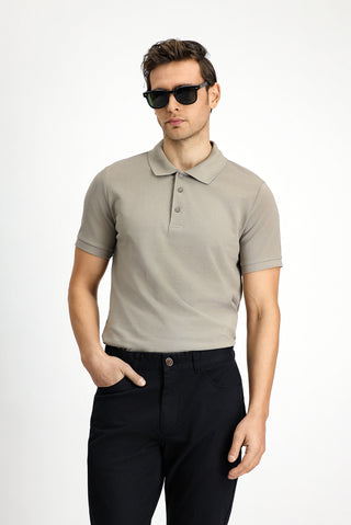  Orta Vizon Slim Fit Dar Kesim Nakışlı Pamuk Polo Yaka Tişört