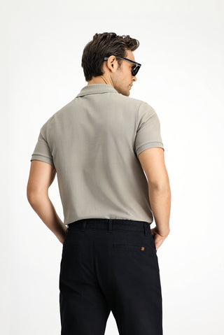  Orta Vizon Slim Fit Dar Kesim Nakışlı Pamuk Polo Yaka Tişört