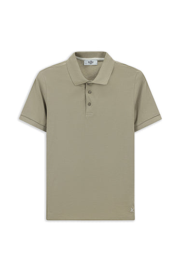 Orta Vizon Slim Fit Dar Kesim Nakışlı Pamuk Polo Yaka Tişört