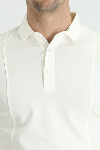  Ekru Slim Fit Dar Kesim Pamuklu Süprem Polo Yaka Tişört