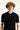 Siyah Polo Yaka Slim Fit Dar Kesim Desenli Tişört