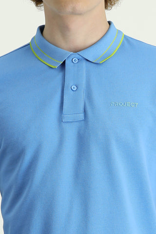  Mavi Polo Yaka Slim Fit Dar Kesim Pamuk Tişört