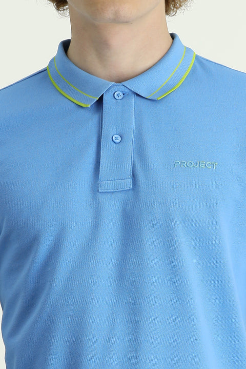 Mavi Polo Yaka Slim Fit Dar Kesim Pamuk Tişört