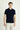 Siyah Lacivert Polo Yaka Slim Fit Dar Kesim Pamuklu Havlu Kumaş Tişört