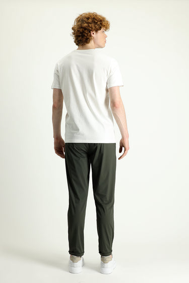 Orta Haki Techno-Line Slim Fit Dar Kesim Sweatpant / Eşofman Altı