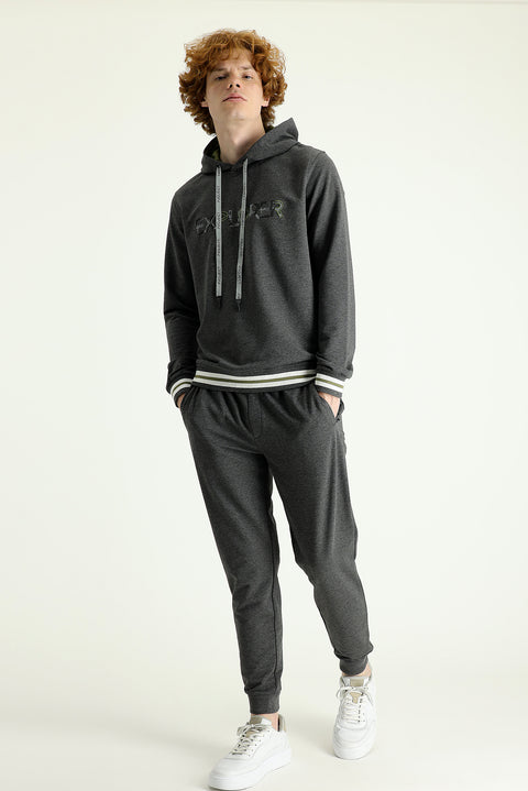 Orta Gri Slim Fit Dar Kesim Pamuklu Sweatpant / Eşofman Altı