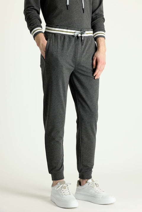 Orta Gri Slim Fit Dar Kesim Pamuklu Sweatpant / Eşofman Altı