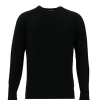 Siyah Bisiklet Yaka Slim Fit Dar Kesim Pamuklu Triko Kazak