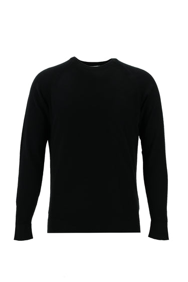  Siyah Bisiklet Yaka Slim Fit Dar Kesim Pamuklu Triko Kazak