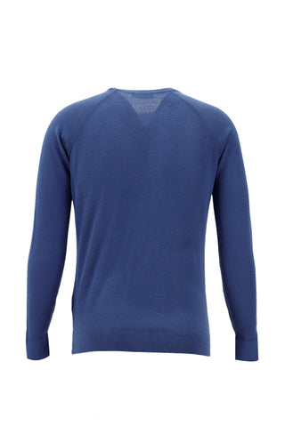  Koyu Havacı Bisiklet Yaka Slim Fit Dar Kesim Pamuklu Triko Kazak