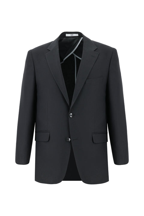 Siyah 4 Drop Relaxed Fit Rahat Kesim Klasik Desenli Ceket