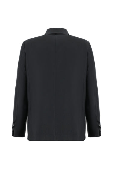 Siyah Slim Fit Dar Kesim Klasik Desenli Ceket