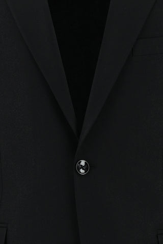  Siyah Relaxed Fit Rahat Kesim Klasik Desenli Ceket